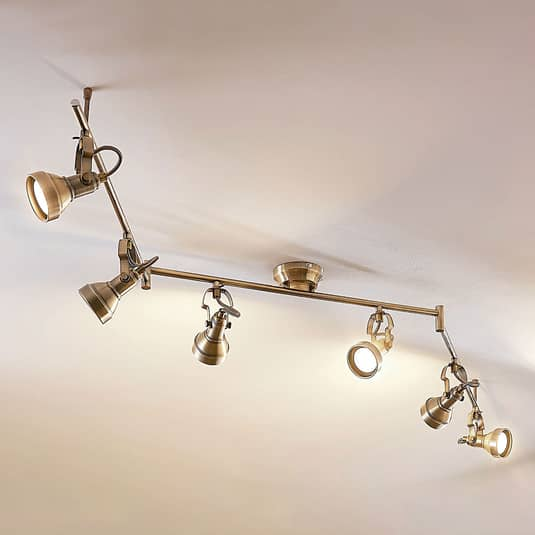 B-Ware Lindby Deckenlampe Deckenleuchte Perseas Altmessing 6 Flammig Strahler Gu10311