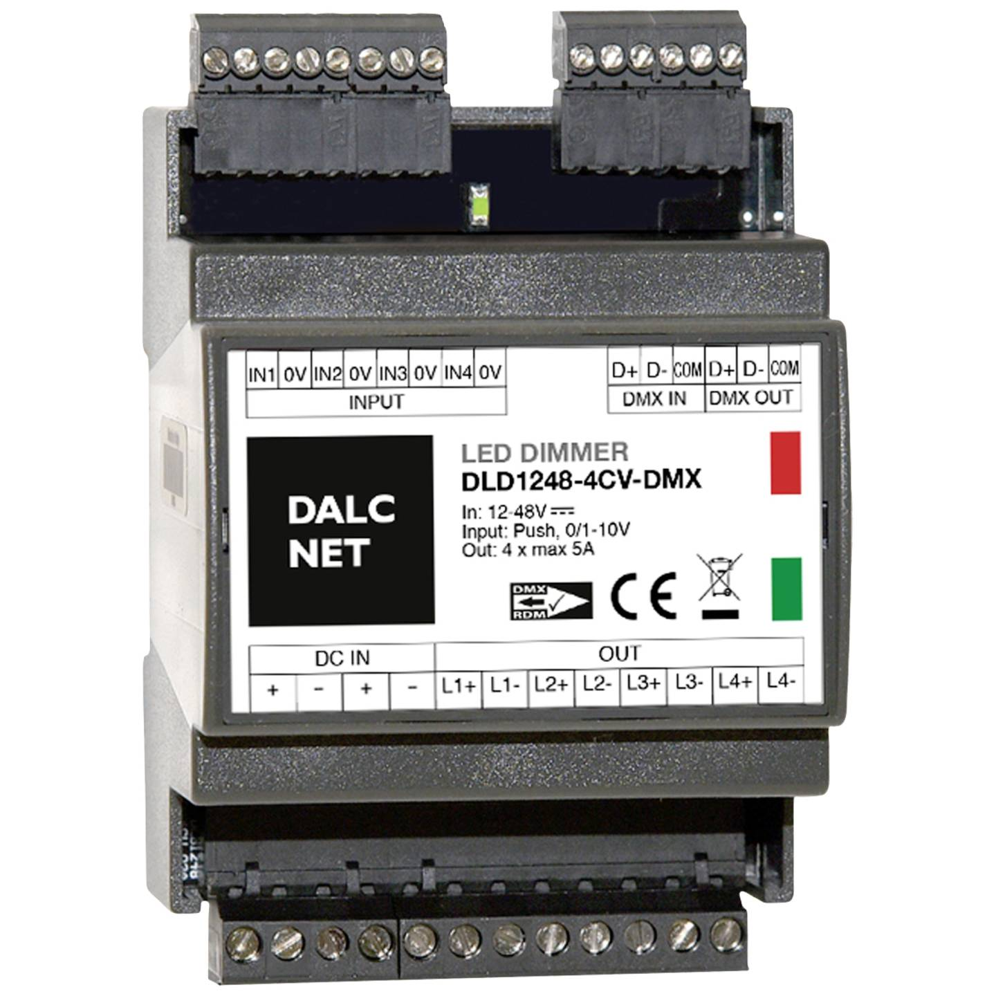 B-Ware Dalcnet Dimmer Steuergerät Dmx 12 V 48 V 5 A Cv 4 Ausgänge Innenbereich Modul
