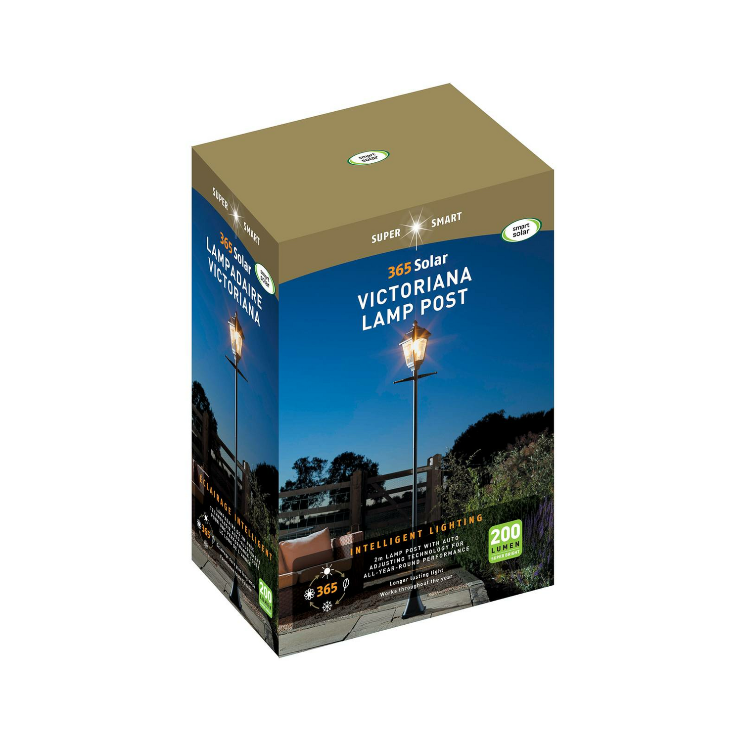 B-Ware Smart Garden Led Solar Mastleuchte Victoriana 365 Gartenleuchte Lampe Schwarz