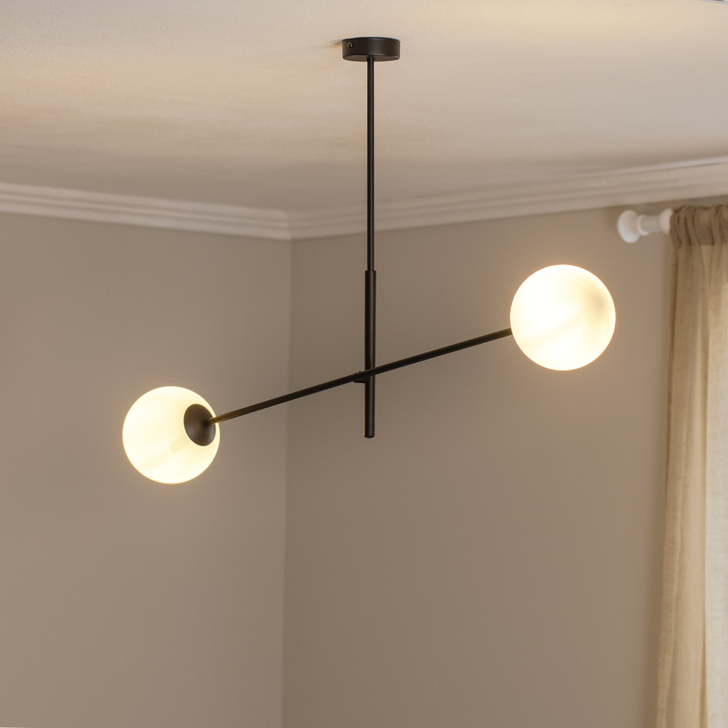 B-Ware Deckenlampe Linear Schwarz/Opal Deckenleuchte Lampe Leuchte Siehe Text/Foto