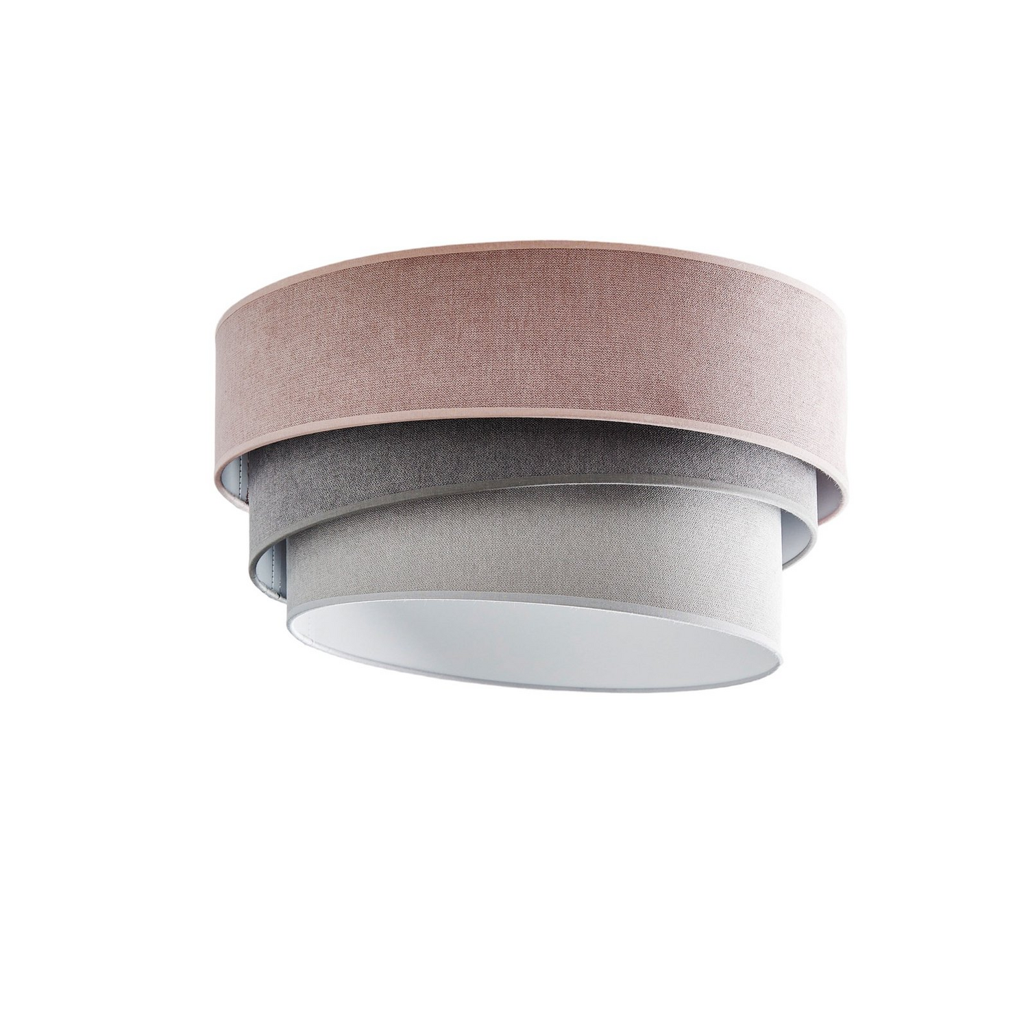 B-Ware Pastell Deckenlampe Trio Leuchte Lampe ø 45cm Pink Grau Hellgrau Samt Licht