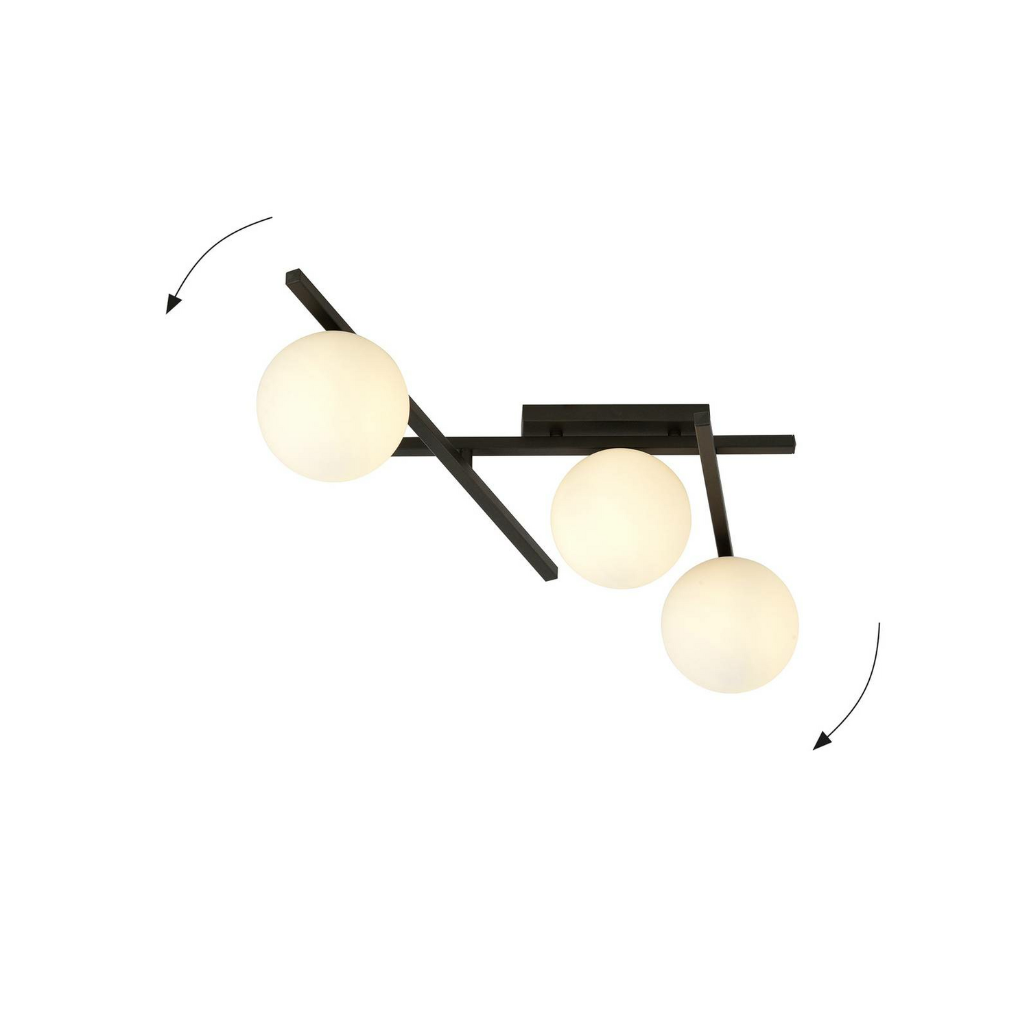 B-Ware Deckenlampe Smart Deckenleuchte Deckenlicht Leuchte Lampe Schwarz Opal 3 Flammig