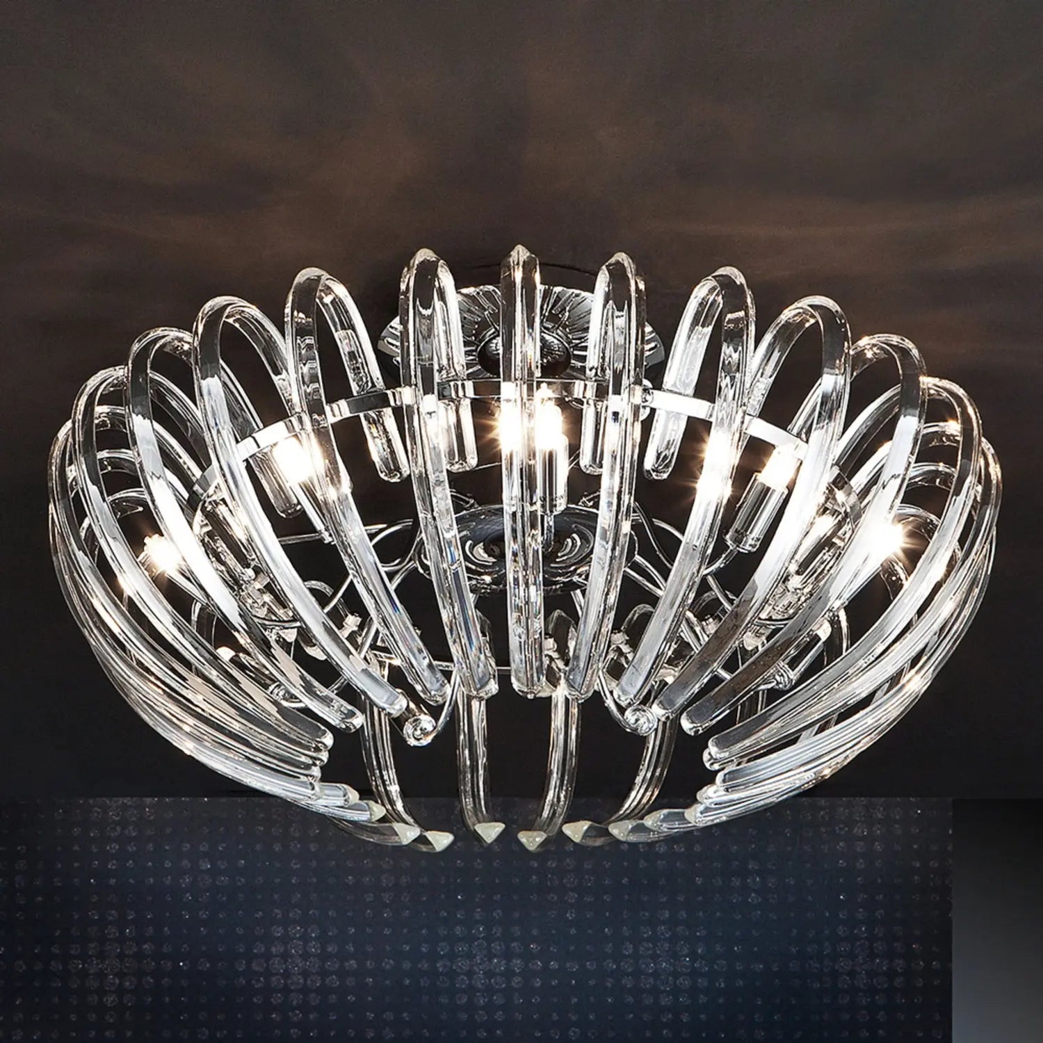 B-Ware Schuller Valencia Deckenleuchte Lampe Ariadna Kristall Klar Chrom Transparent
