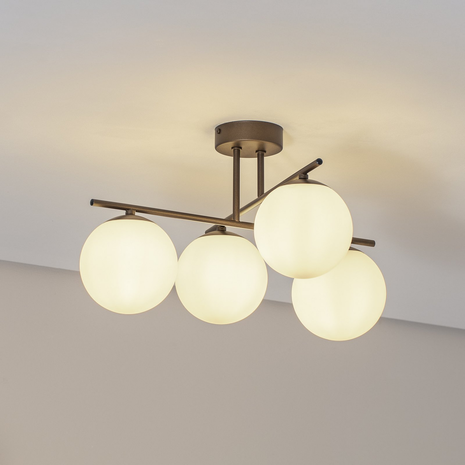 B-Ware Domiluce Deckenleuchte Lampe Aurora Braun Glas ø 50 Cm 4 Flammig E14 Leuchte