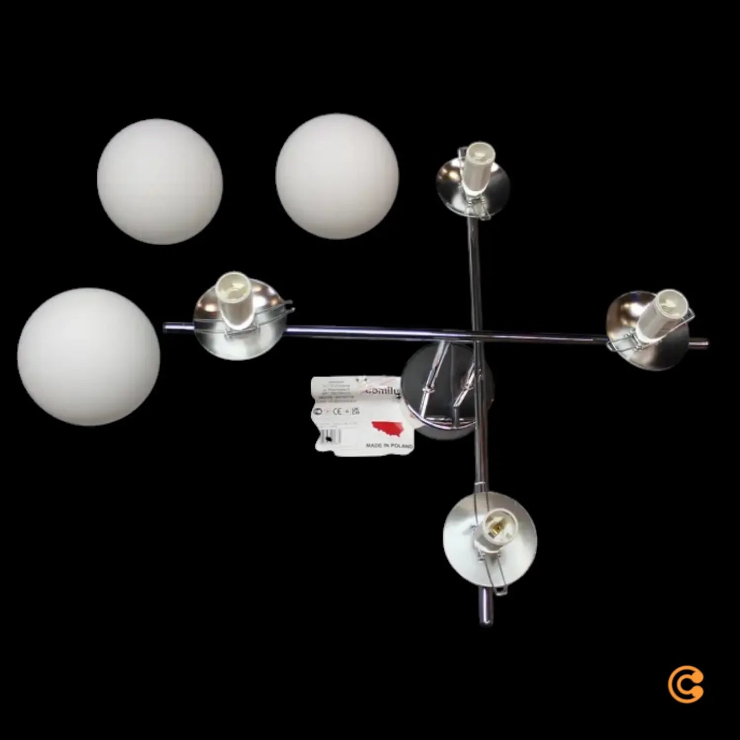 B-Ware Domiluce Aurora Deckenleuchte Lampe Chrom E14 4 Flammig Metall Siehe Text/Foto