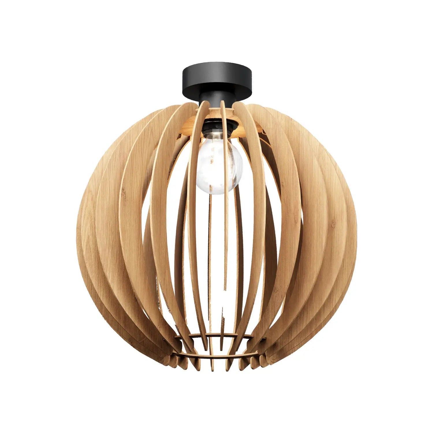 B-Ware Deckenleuchte Lampe Clay Birke Schwarz Holzleuchte E27 Led Skandinavisch ø 40 Cm