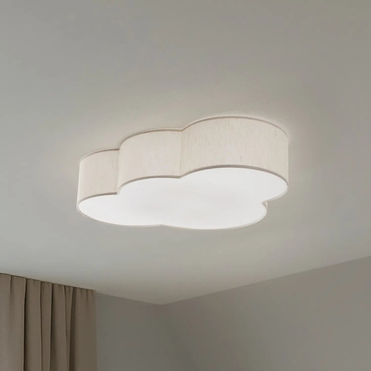 B-Ware Deckenleuchte Lampe Wolke Cloud Textil Beige 63 Cm E27