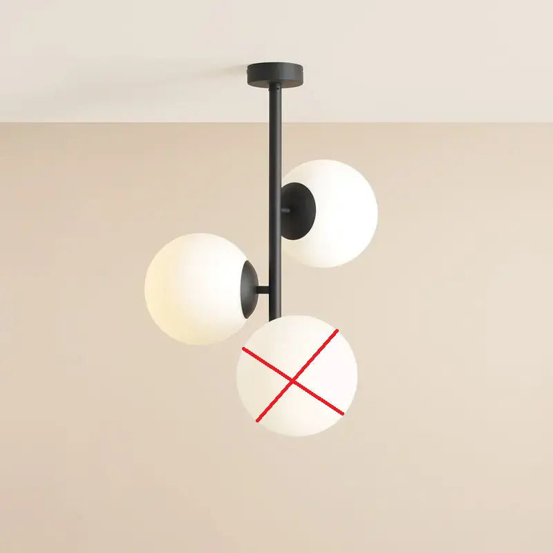 B-Ware Dione Deckenleuchte Lampe Deckenlicht Opal Schwarz 3 Flammig Siehe Text/Foto