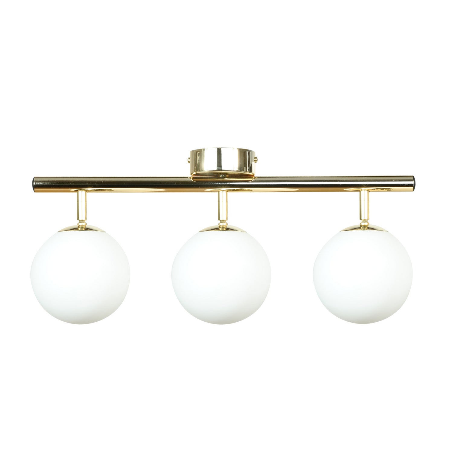 B-Ware Deckenleuchte Drum Led Deckenlampe Glas Goldfarben 3 Flammig Metall L46cm