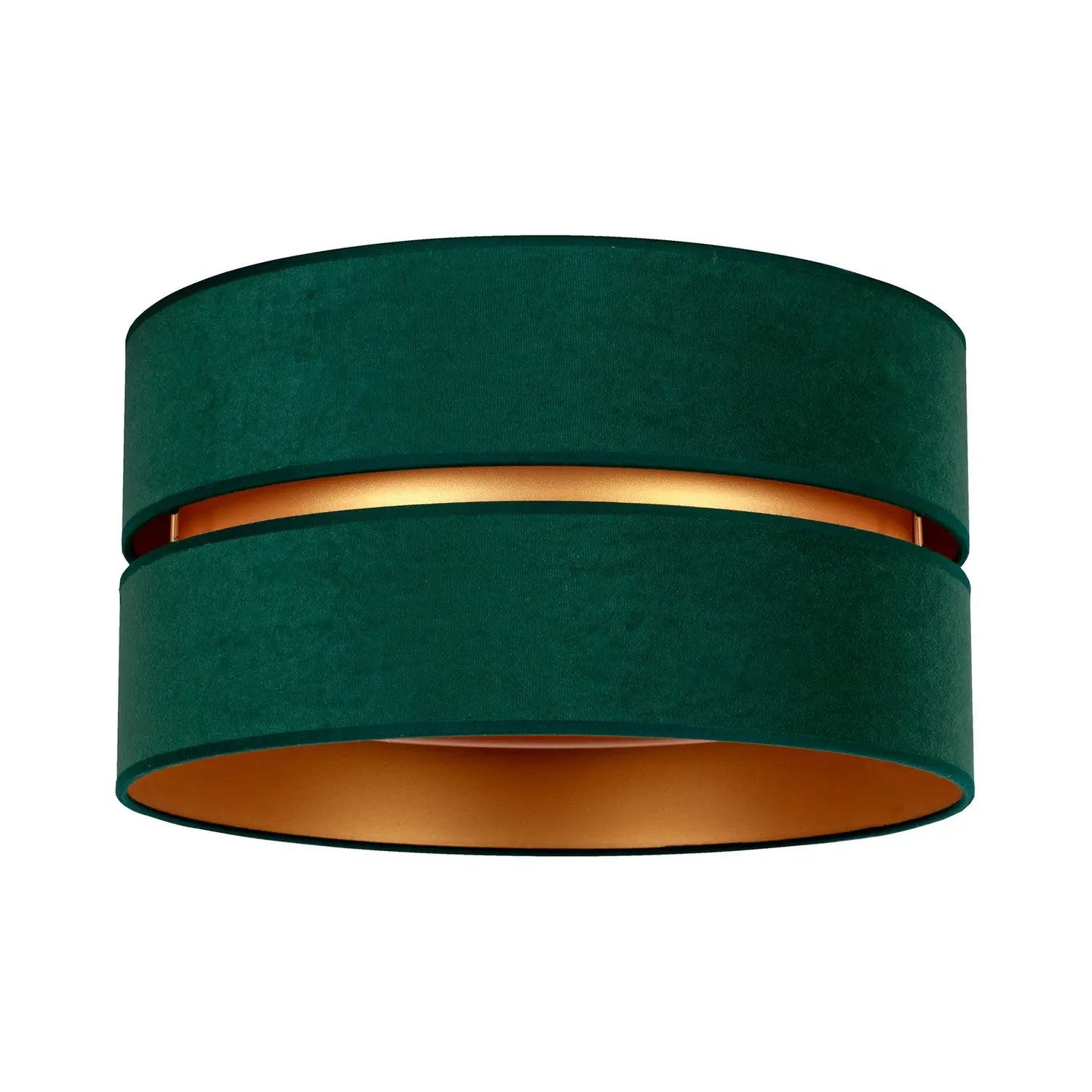 B-Ware Duo Deckenleuchte Lampe Deckenlampe Grün/Gold Samt Metall ø60cm Dimmbar