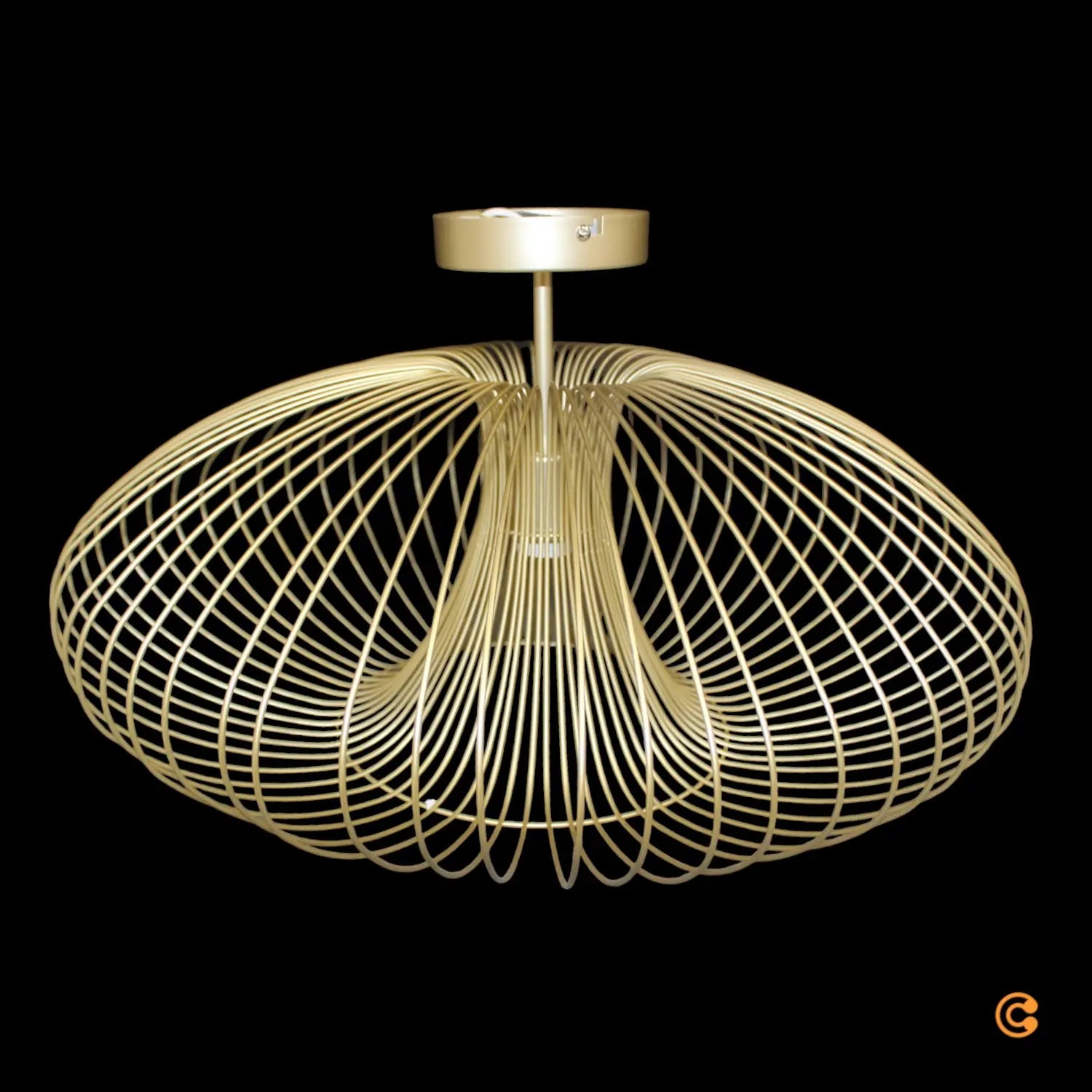 B-Ware Fabas Luce Deckenleuchte Lampe Fassa Gold Edelmatt Metall ø 60 Cm Möbel Leuchte
