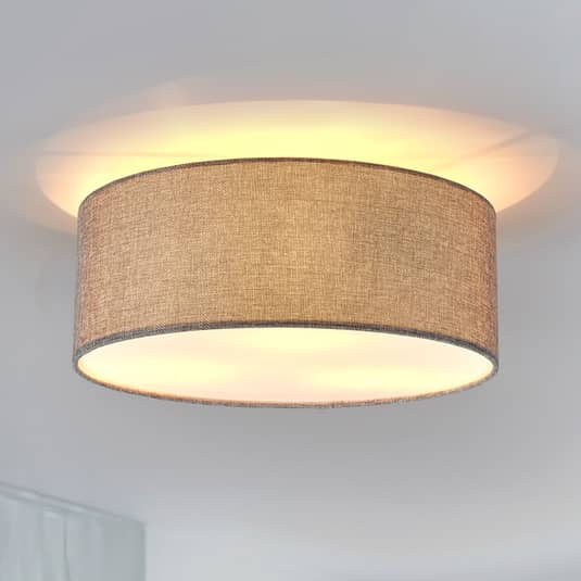 B-Ware Lindby Deckenlampe Deckenleuchte Leuchte Lampe Ip20 40 W Henrika Aus Grauem Stoff
