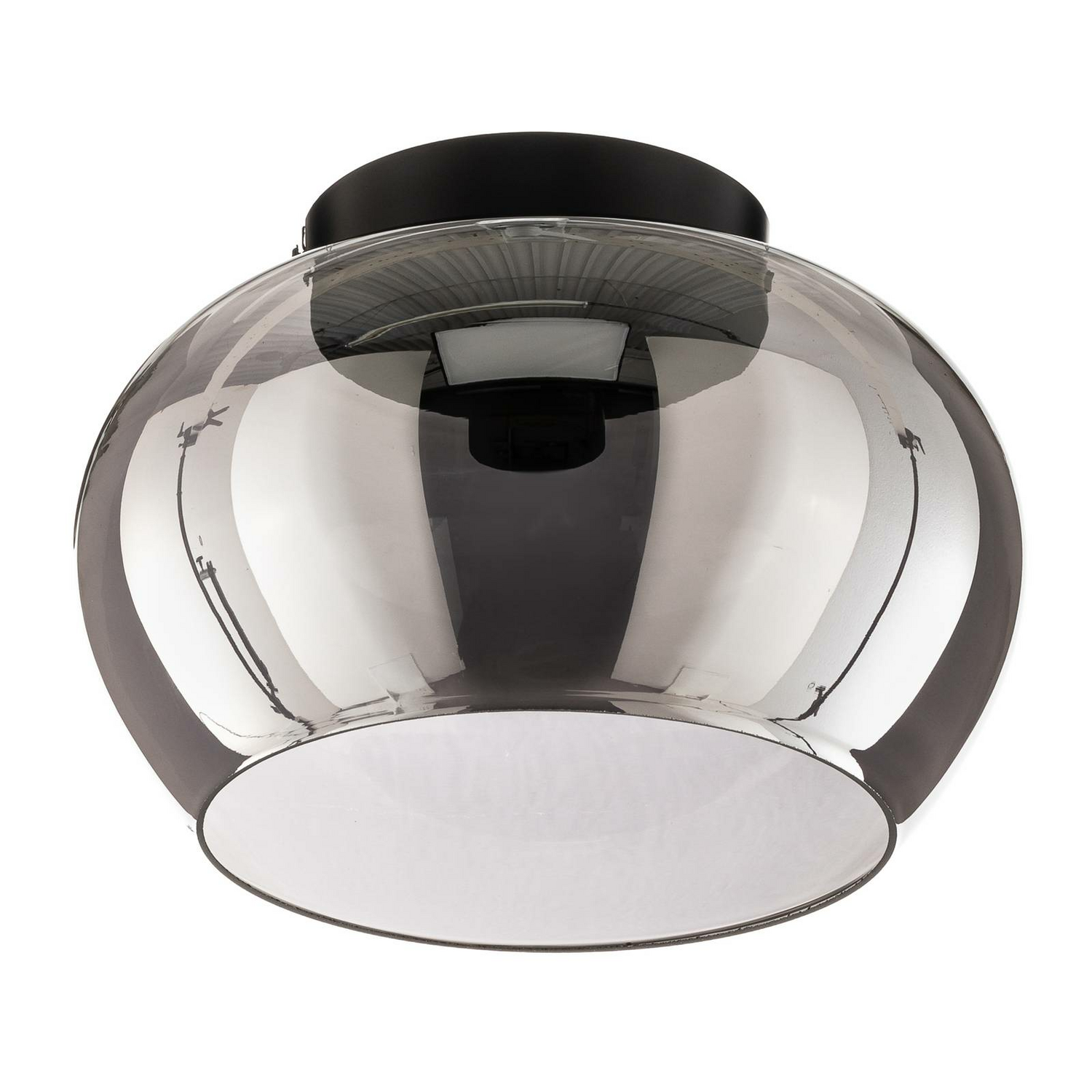 B-Ware Lucide Deckenlampe Judi Deckenlampe Lampe Leuchte E27 Glas ø 30,5 Cm Rauchgrau