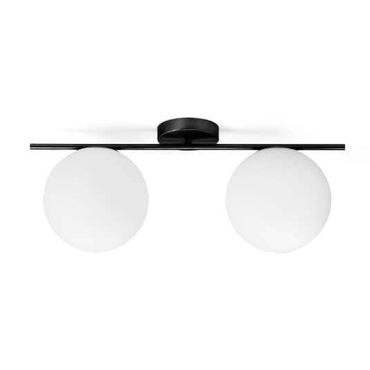 B-Ware Sforzin Deckenlampe Jugen Deckenleuchte Wohnzimmerlampe Schwarz Zweiflammig E27