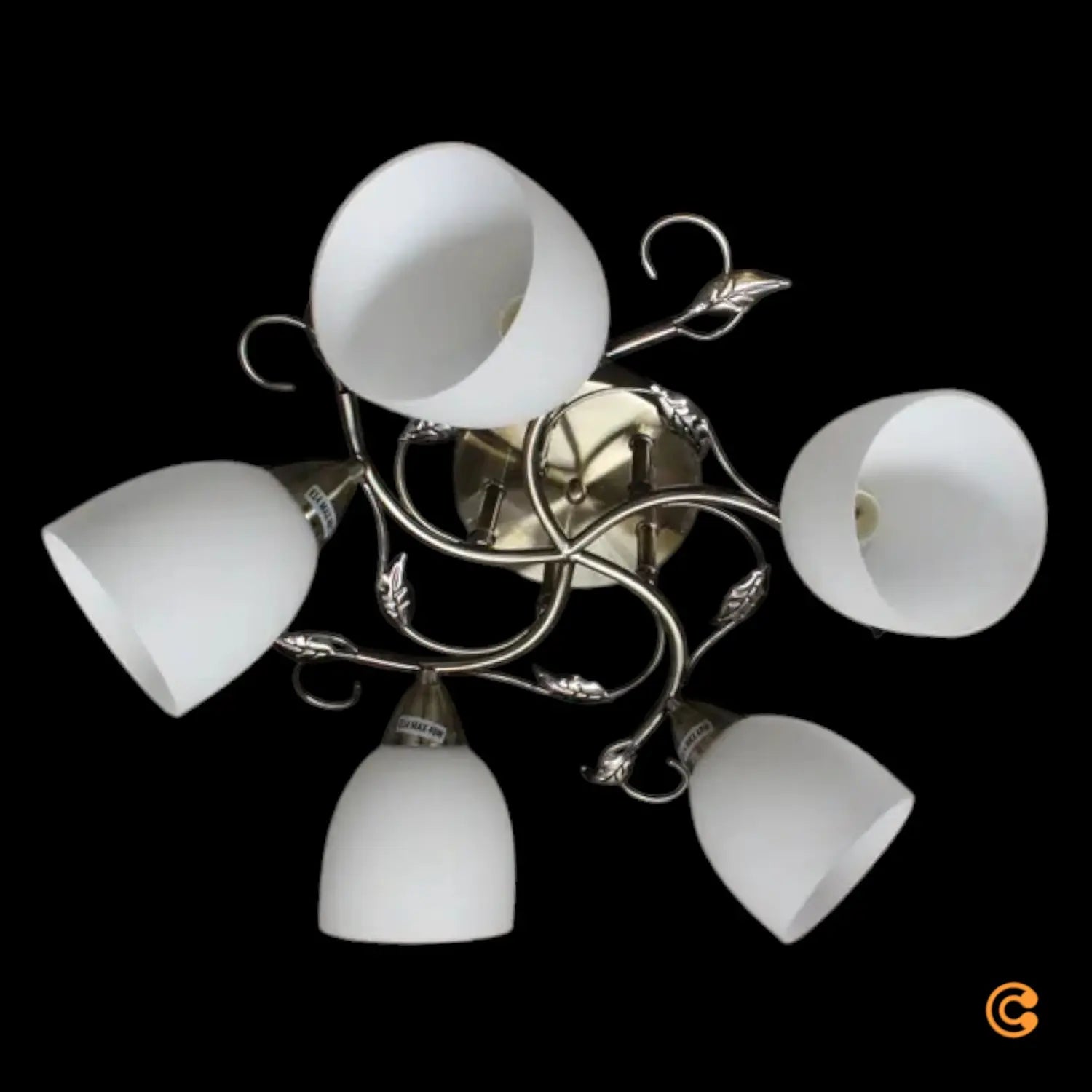 B-Ware Deckenleuchte Lampe Licht Lindby Thaddeus Wohnraum Nickel Weiß 5 Flammig