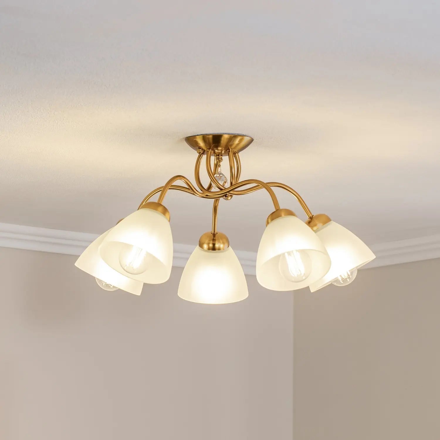 B-Ware Deckenleuchte Miranda Deckenlampe Deckenlicht Leuchte Lampe Fünfflammig Messing