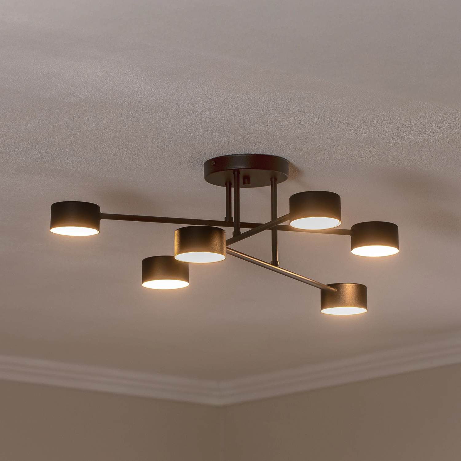 B-Ware Deckenleuchte Modus 6 Stahl Sechsflammig Gx53 Schwarz Lampe Leuchte Spot Licht
