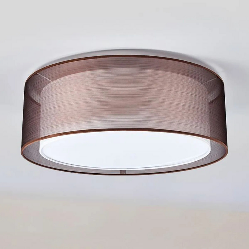 B-Ware Lindby Deckenlampe Nica Deckenlampe Lampe Leuchte Licht E27 ø 53 Cm Braun Weiß