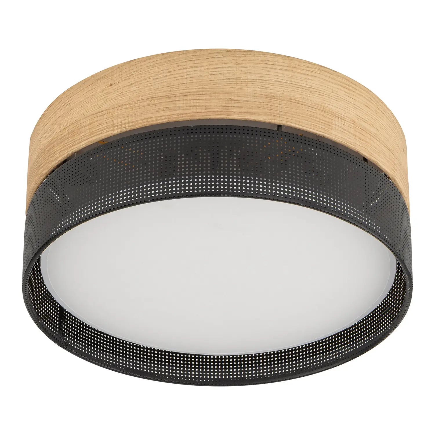 B-Ware Deckenleuchte Nicol Lampe Schwarz Holzoptik E27 Led 4 Flammig ø 50 Cm Leuchte