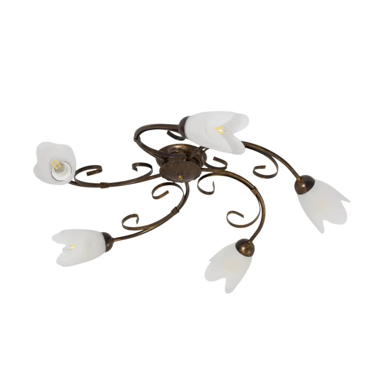 B-Ware Deckenleuchte Lampe Odino Metall Glas Bronze Weiß Satiniert E14 Led Dimmbar