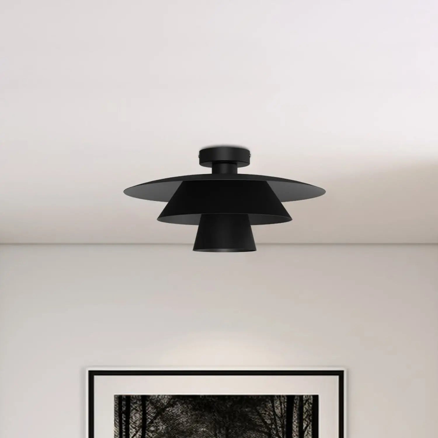 B-Ware Deckenleuchte Plato Lampe Schwarz Stahl ø 38 Cm E27 Led Deckelampe Leuchte Innen