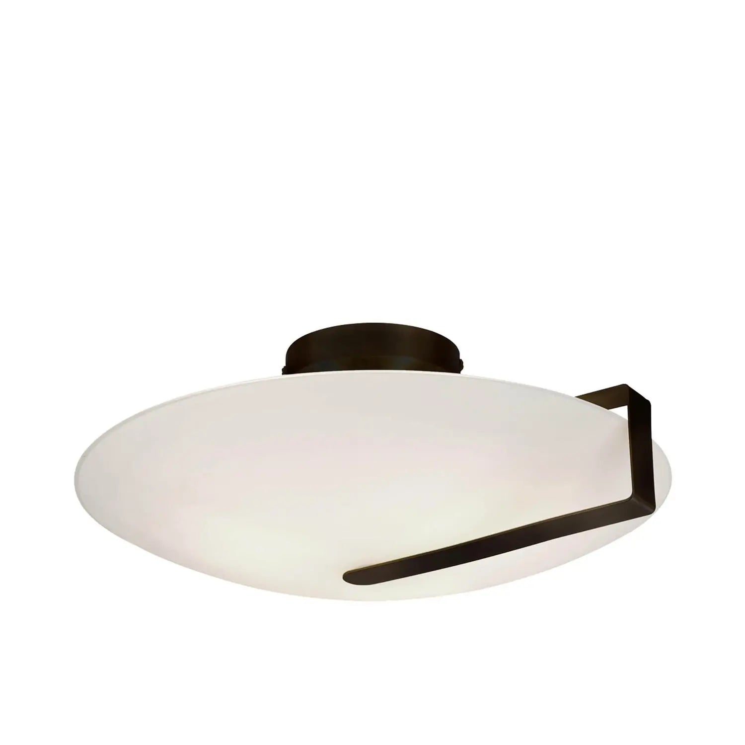 B-Ware Searchlight Deckenleuchte Lampe Sundial Schwarz Opalweiß Glas Stahl E27