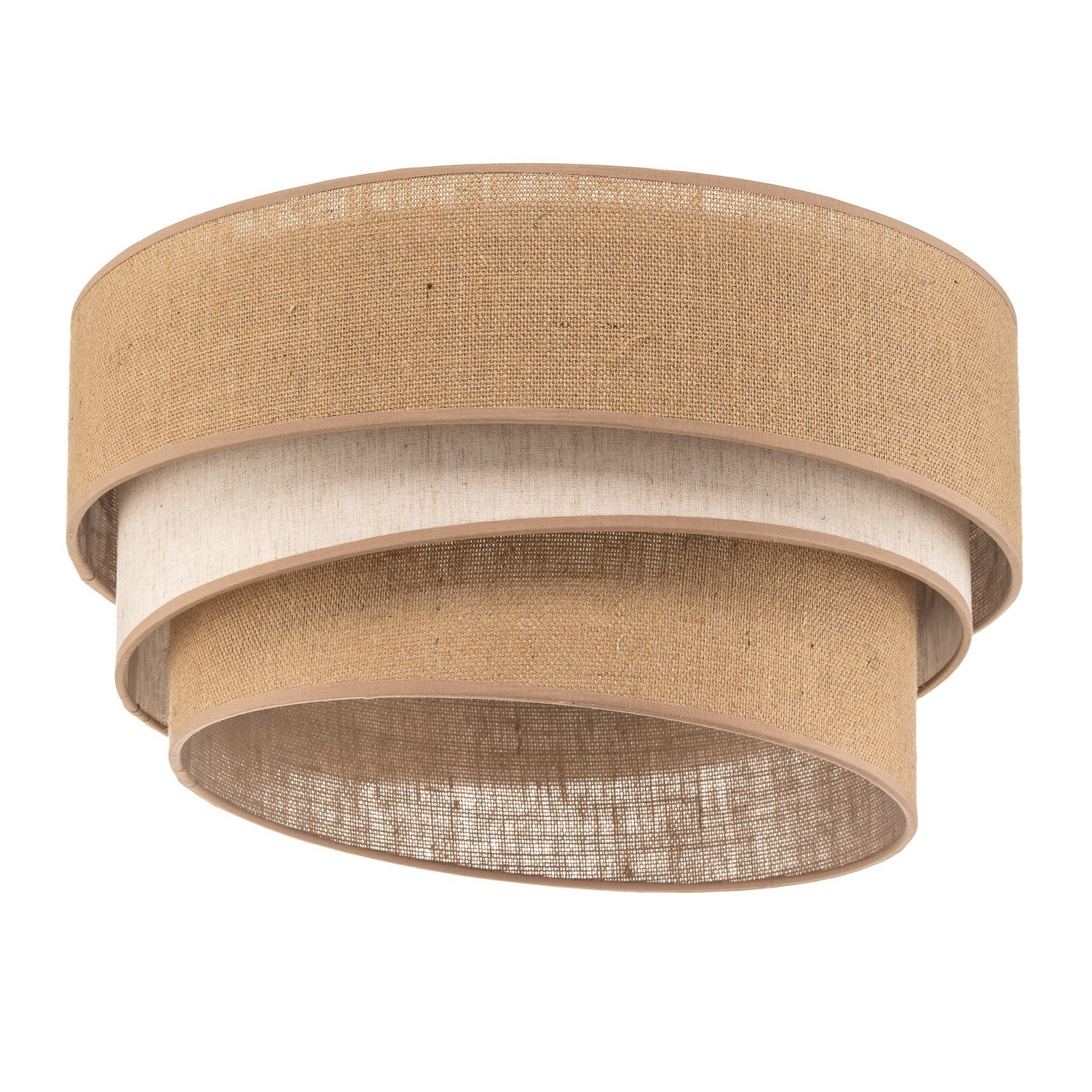 B-Ware Deckenleuchte Trio Jute Naturbraun Weiß ø 45 Cm Deckenlampe Lampe Leuchte Licht