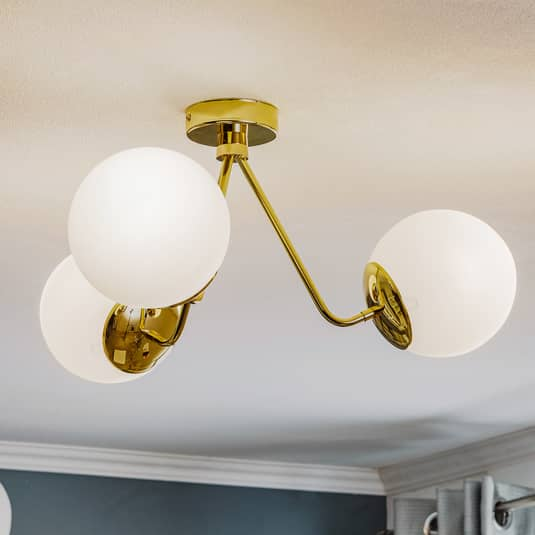 B-Ware Euluna Deckenlampe Deckenlampe Lampe Leuchte Hängend Tuse Dreiflammig Messing