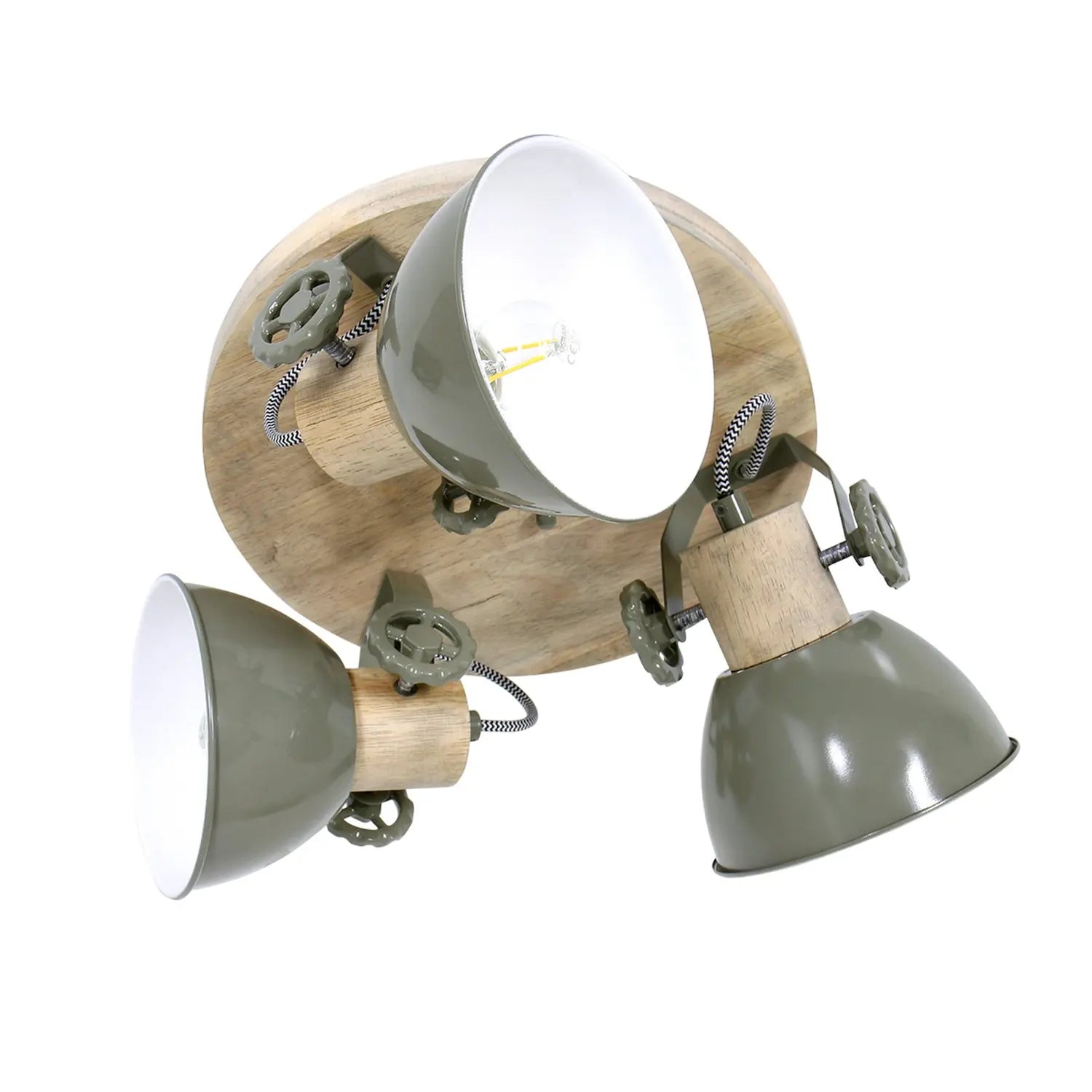 B-Ware Steinhauer Deckenspot Deckenleuchte Gearwood Deckenstrahler 3 Flammig Rund Grün