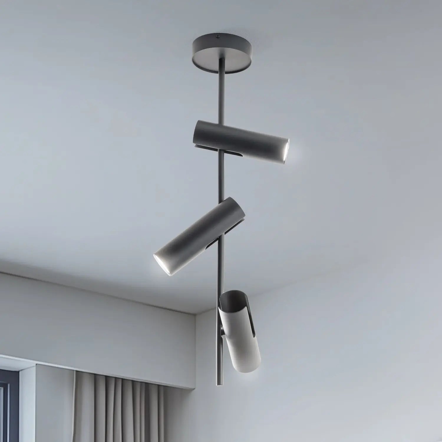 B-Ware Leda Deckenspot Deckenstrahler Lampe Leuchte Anthrazit Stahl Dreiflammig 76 Cm