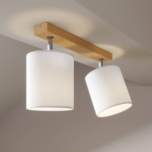B-Ware Euluna Deckenstrahler Corralee Deckenlampe Leuchte Lampe Weiß Zweiflammig E27
