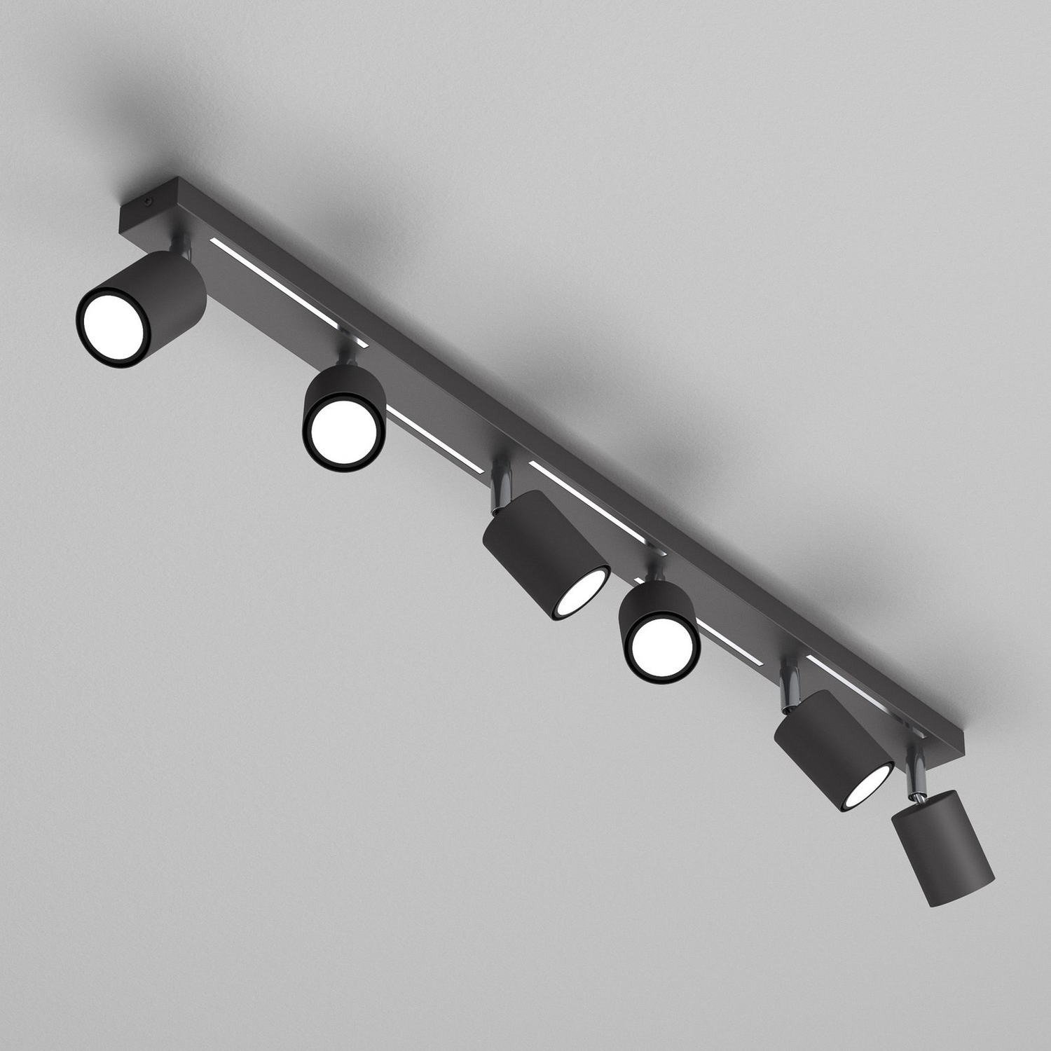 B-Ware Deckenstrahler Jarek Anthrazit Chrom Sechsflammig Deckenlampe Deckenleuchte Spot