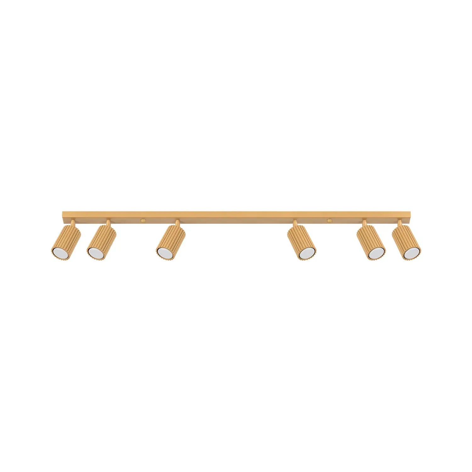B-Ware Sollux Lighting Deckenstrahler Leuchte Lampe Gold Aluminium 117cm 6flg Karbon