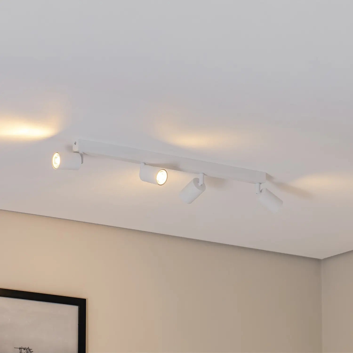 B-Ware Top Deckenstrahler Deckenleuchte Weiß Metall Stahl Gu10 4 Flammig 83 Cm