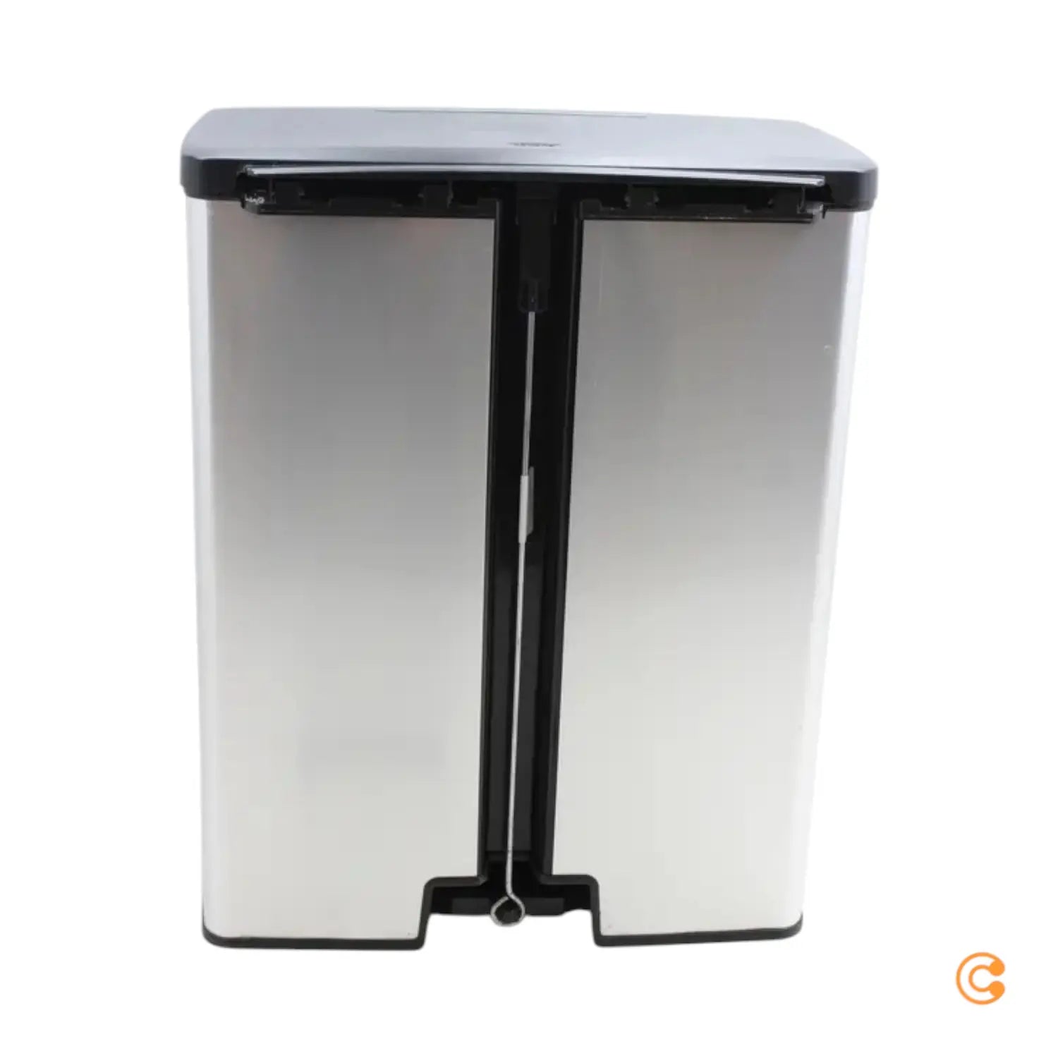 C-Ware Decobin Tritt Abfallbehälter Duo Mülleimer Abfalleimer Küche 2x26 Liter Silber
