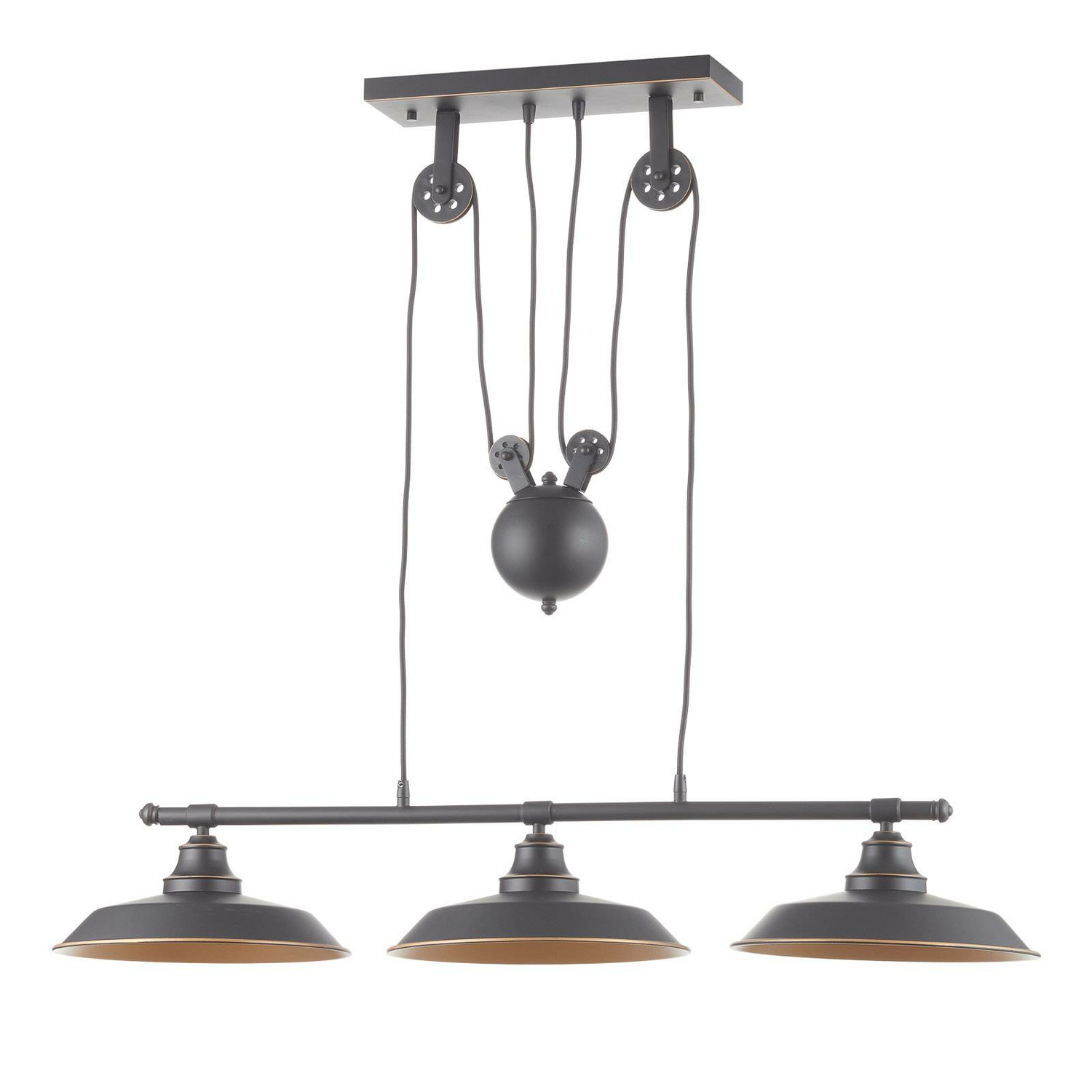 B-Ware Westinghouse Hängeleuchte Iron Hill Hängeleuchte Lampe Leuchte 3fl. E27 Schwarz
