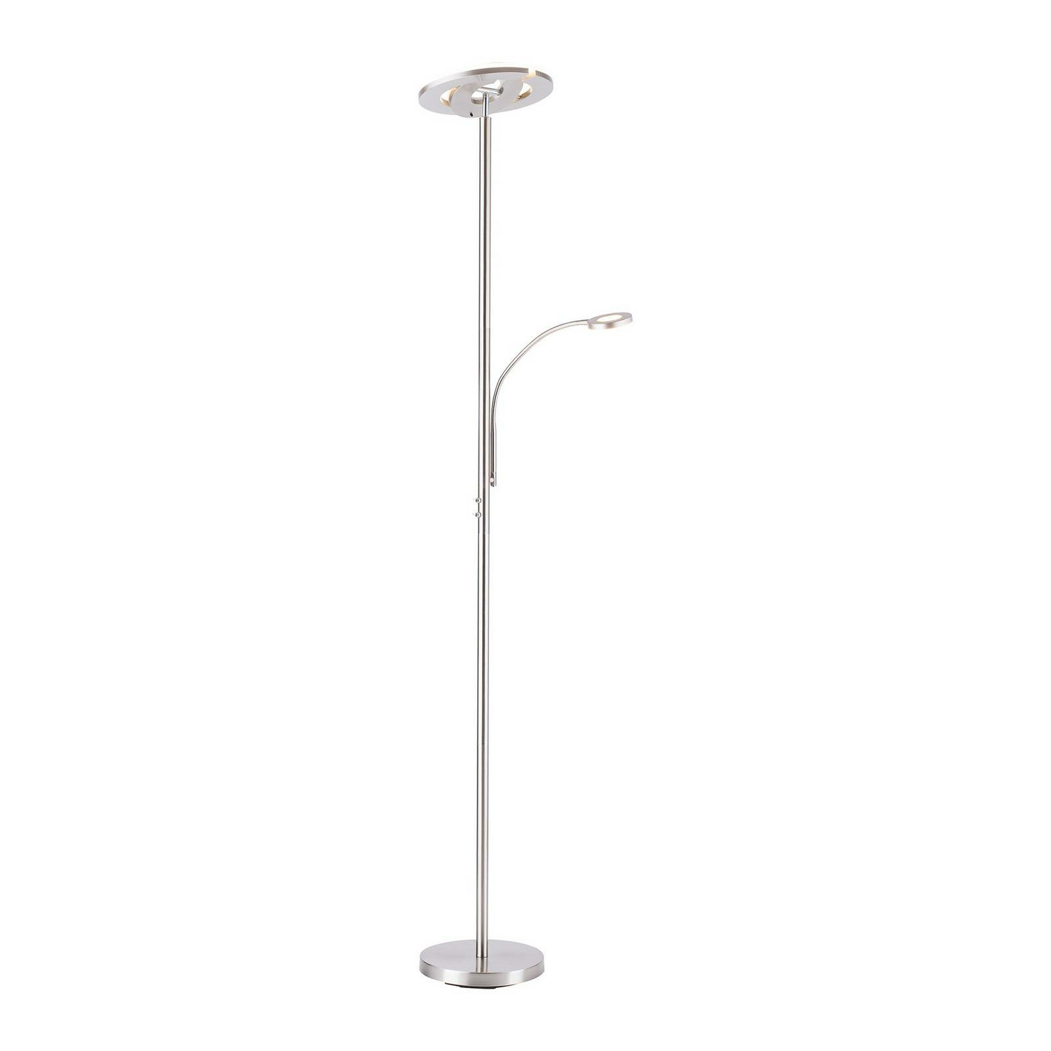 B-Ware Lola Smart Deckenfluter Stehlampe Led Leselampe Silber Opal Wlan Fernbedienung