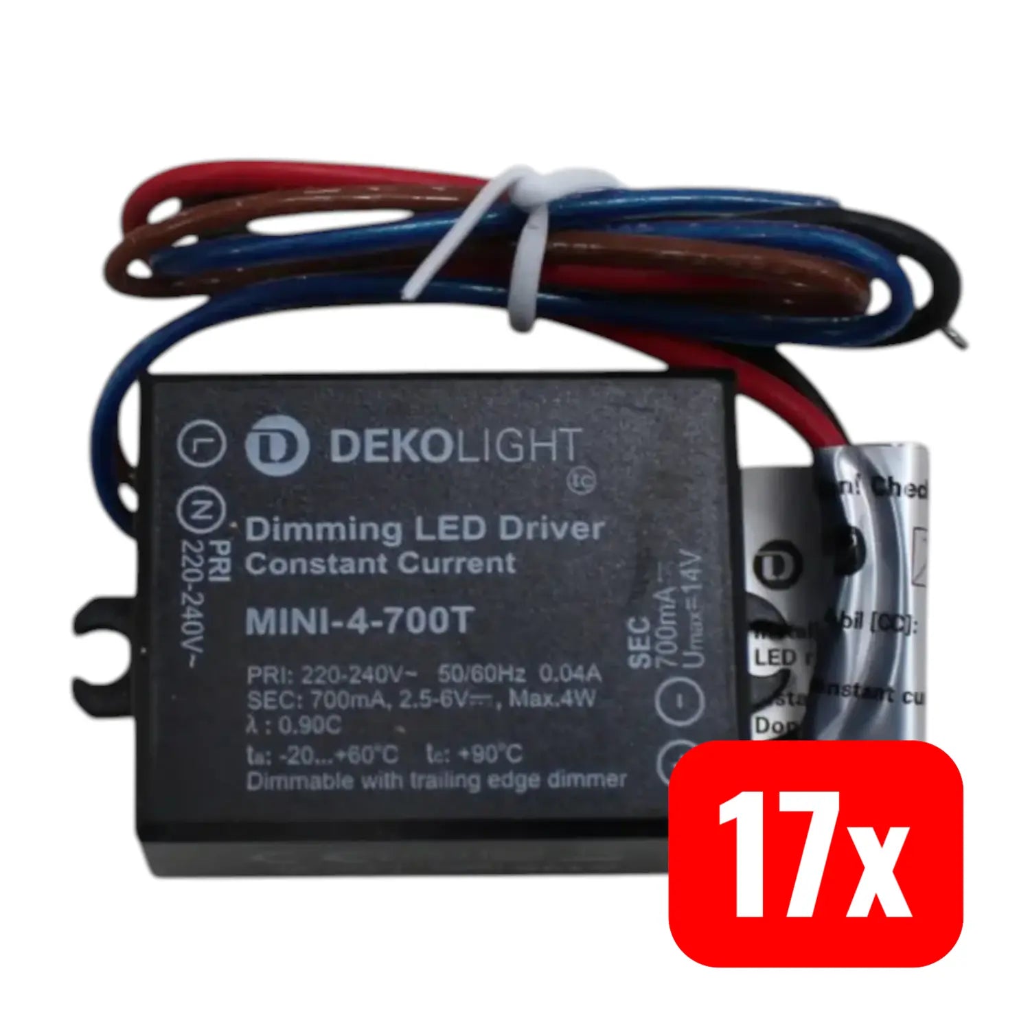 B-Ware Deko Light Led Treiber Konstantstrom Led Treiber Schwarz 4 W 700 M A 17 Stück