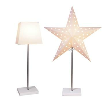 B-Ware Star Trading Dekoleuchte Combi Pack Stern U. Schirm Fuß Tischlampe Leuchte Weiß