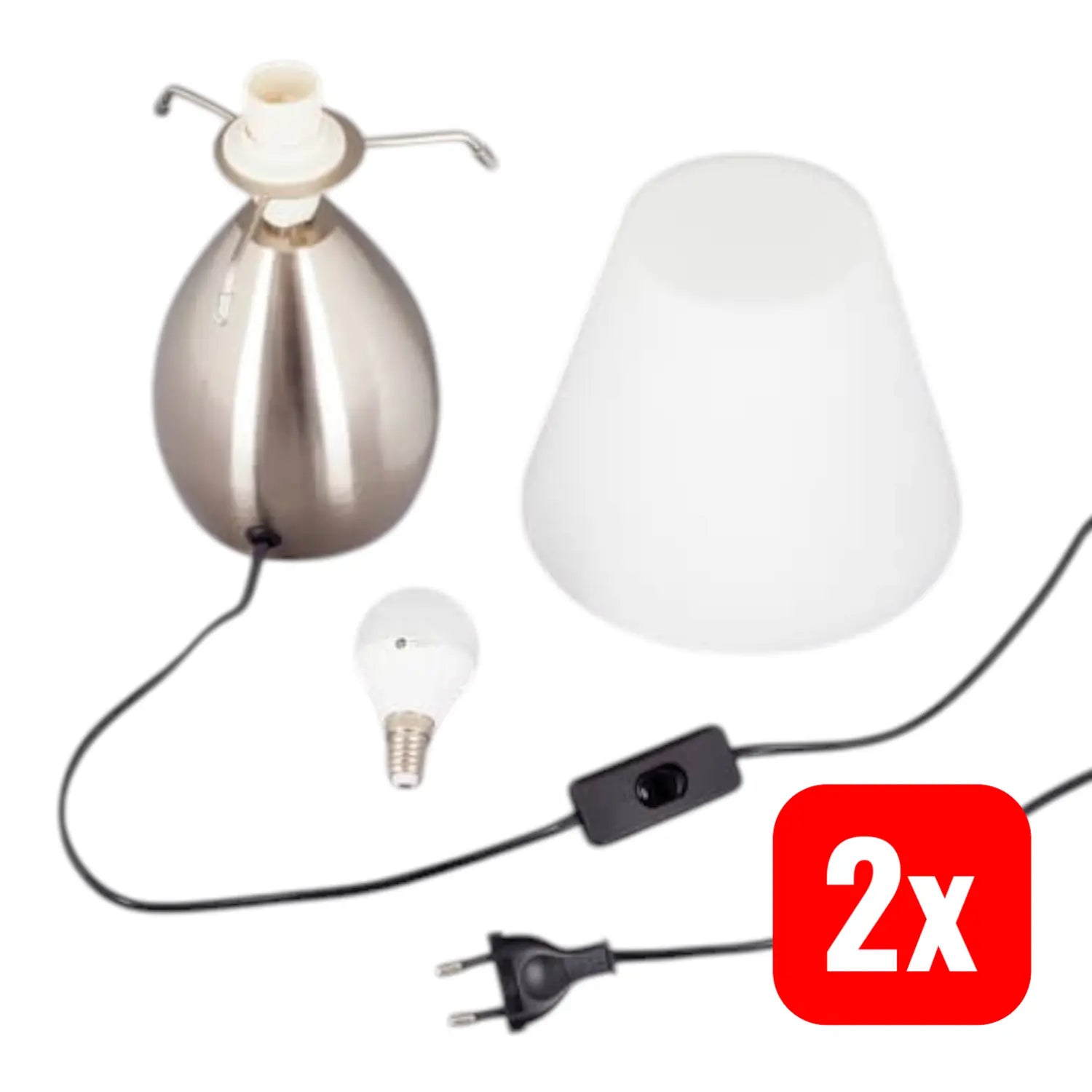 B-Ware Lindby Tischlampe Emilan Schreibtischleuchte Bürotischleuchte E14 Led 2 Stück