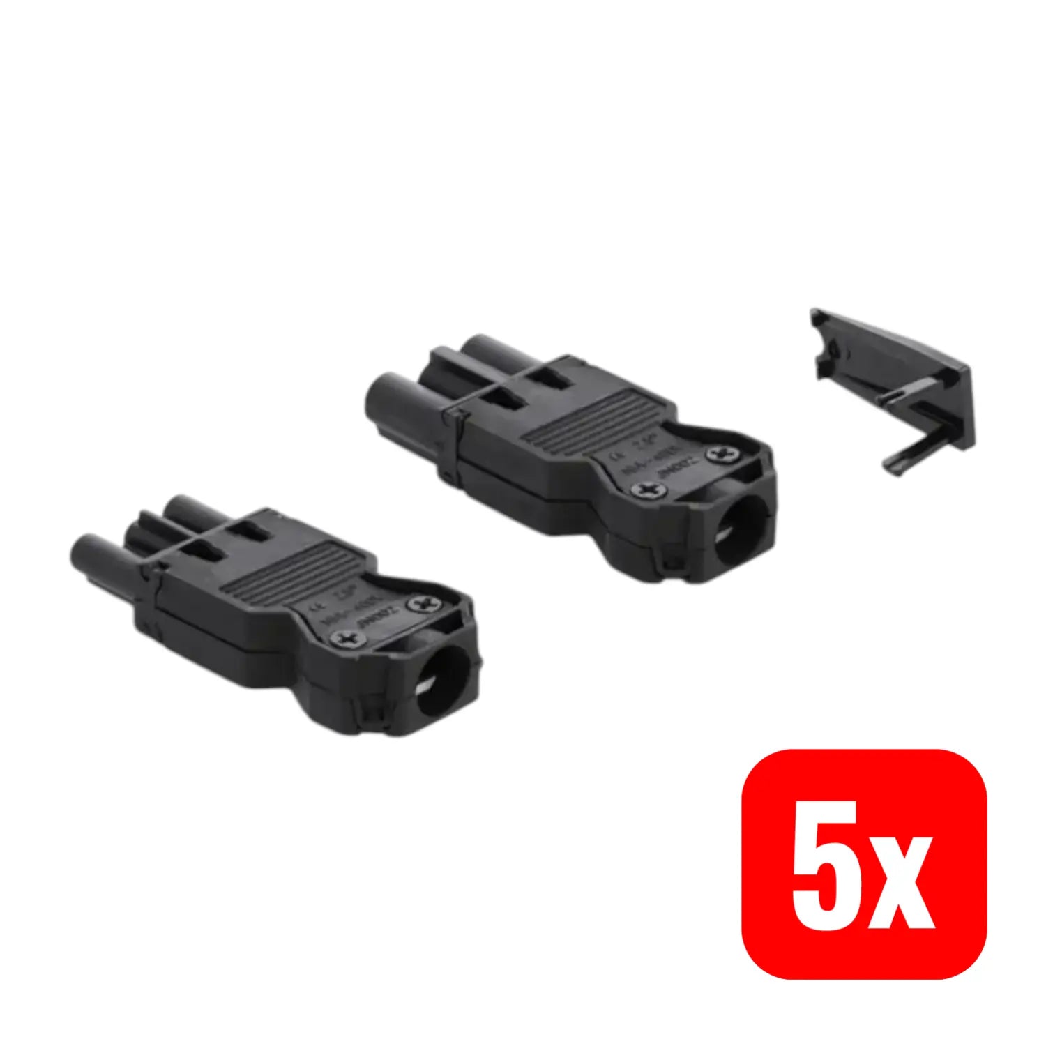 B-Ware Delock Steckverbinder Set Verbindungskit Anschluss Set Schwarz 3 Polig 5 Sets
