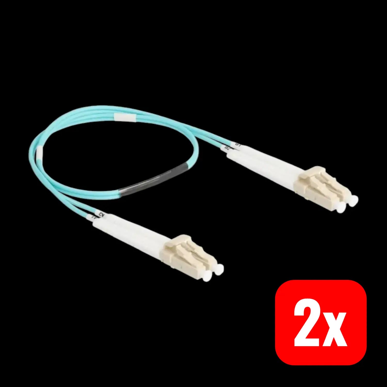 B-Ware Delock Kabel Lwl Glasfaserkabel Lc Duplex Multimode Om3 Aquablau 0.5 M 2 Stück