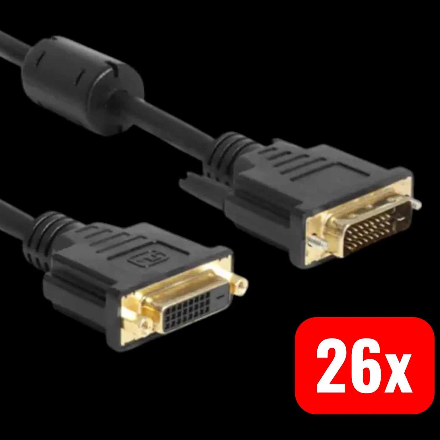 B-Ware Delock Anschlusskabel Kabel Dvi D 24+1pol. Buchse Stecker 1 M 26 Stück