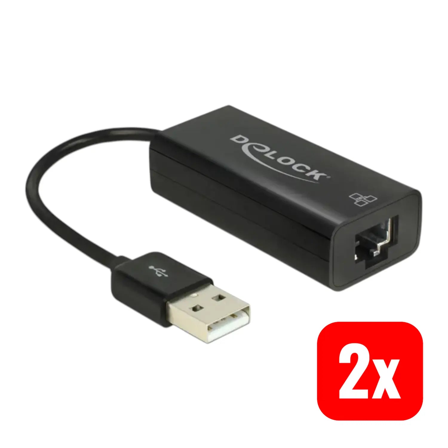 B-Ware Delock Netzwerkadapter Lan Adapter Usb Rj45 Ethernet Schwarz Plug Play 2 Stück