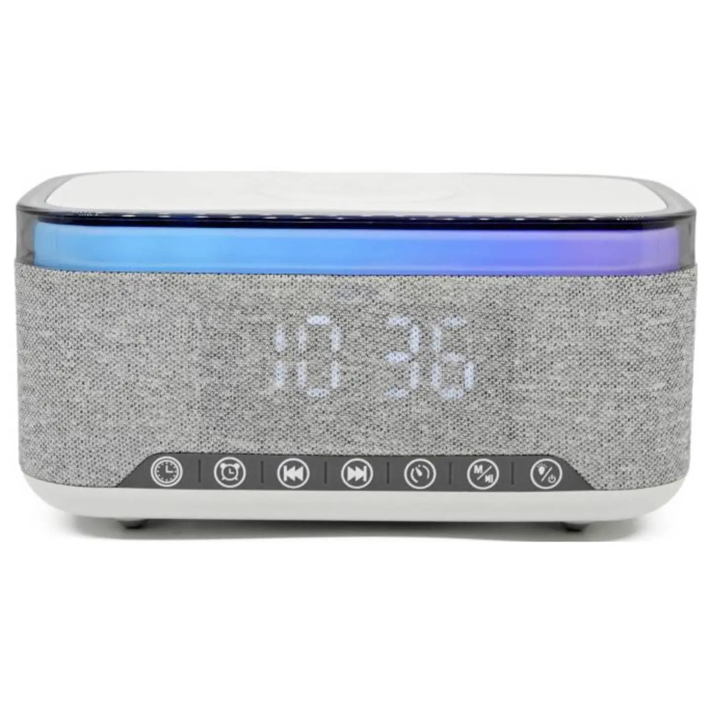 B-Ware Denver Radiowecker Uhrenradio Bluetooth Mp3 Usb Kabelloses Laden Grau Crq 225