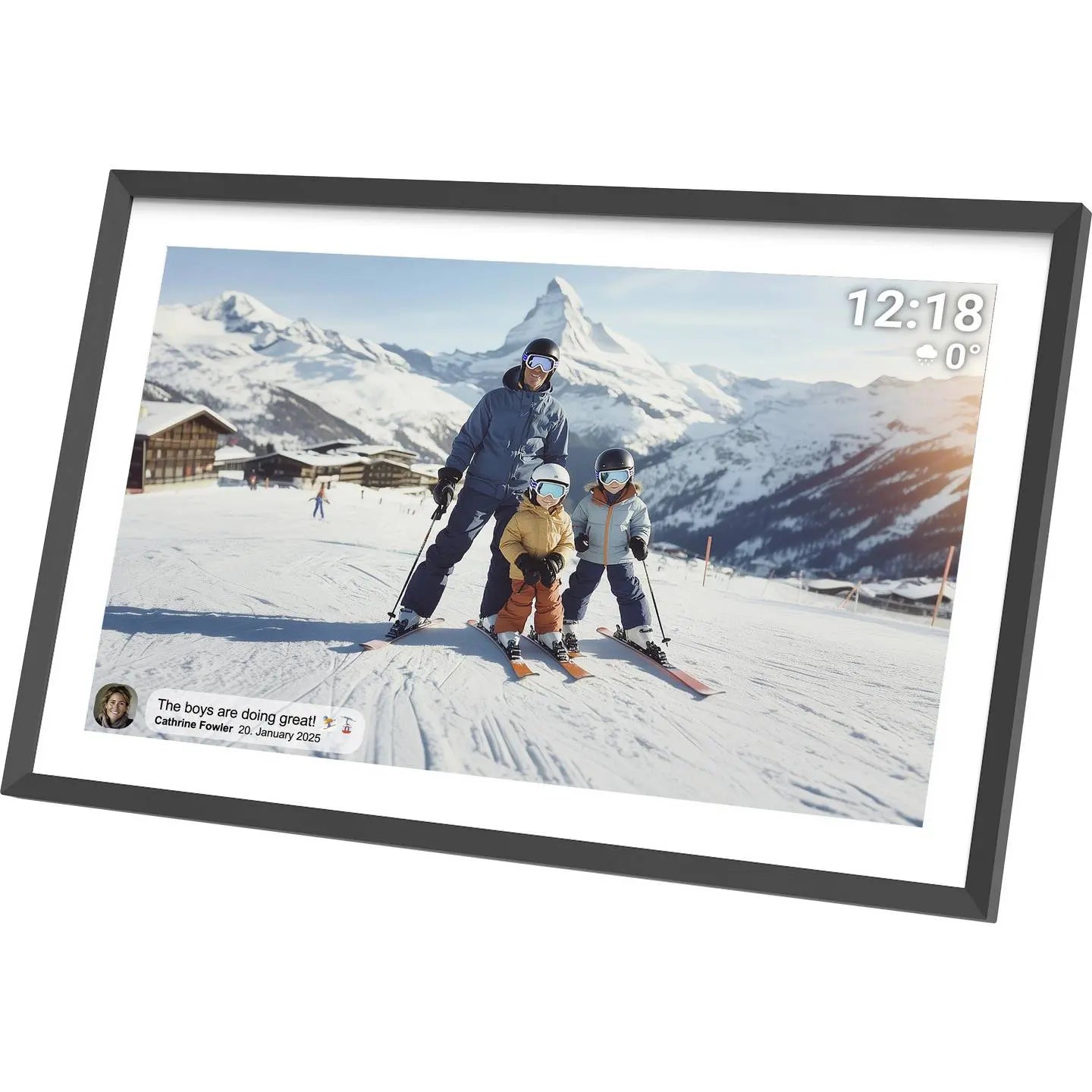 B-Ware Denver Digitaler Bilderrahmen Fotorahmen Touch Frameo Speicher Schwarz 10,1 Zoll