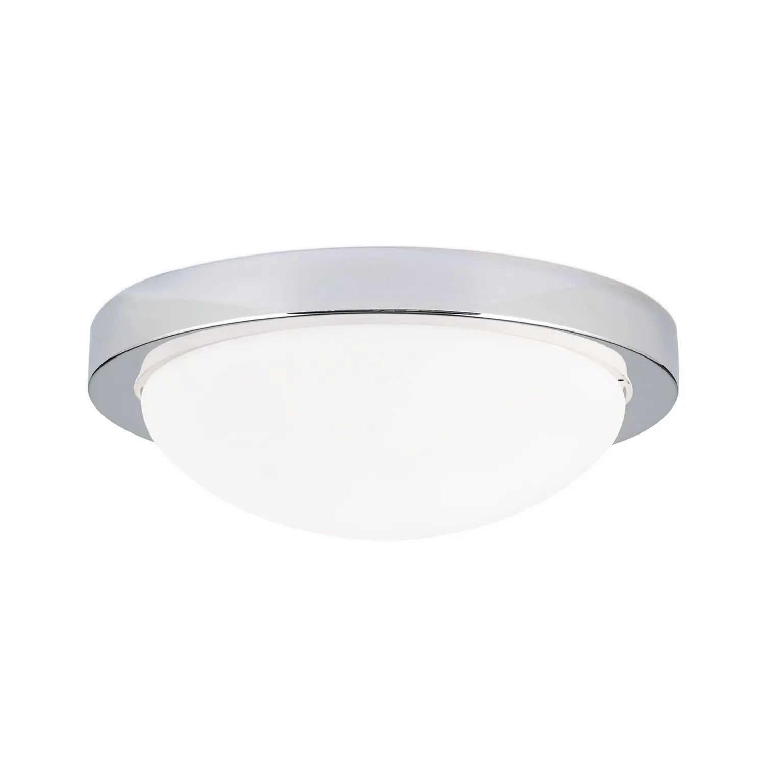 B-Ware Minea Deckenleuchte Lampe Chrom Eisen Glas Weiß Runde Leuchte Wohnzimmer