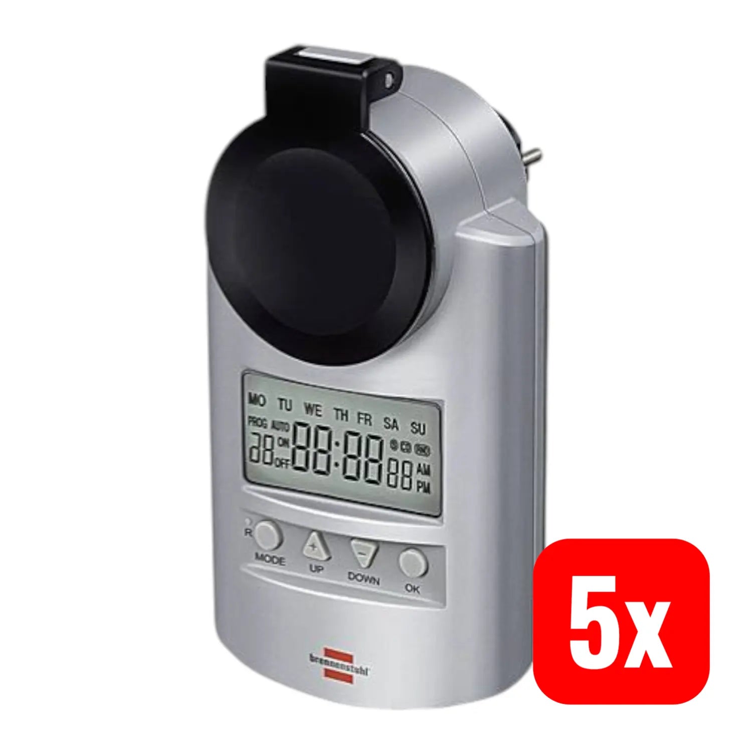 B-Ware Brennenstuhl 1507490 Steckdosen Zeitschaltuhr Digital Wochen 23 H/59 Min 5 Stück