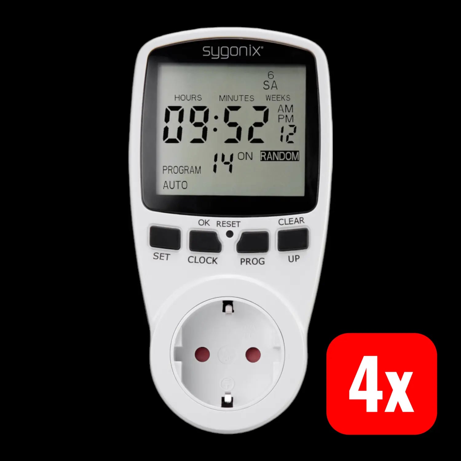 B-Ware Sygonix 1625525 Steckdosen Zeitschaltuhr Digital Wochenprogramm 3680 W 4 Stück