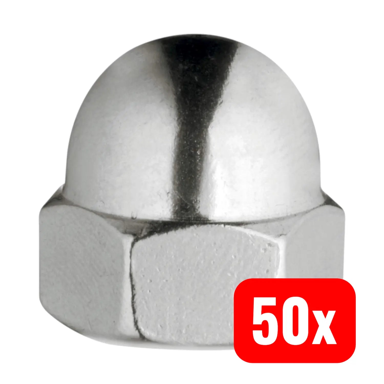 B-Ware Toolcraft Sechskant Hutmuttern Muttern M12 Din 1587 A2 Edelstahl 50 Stück